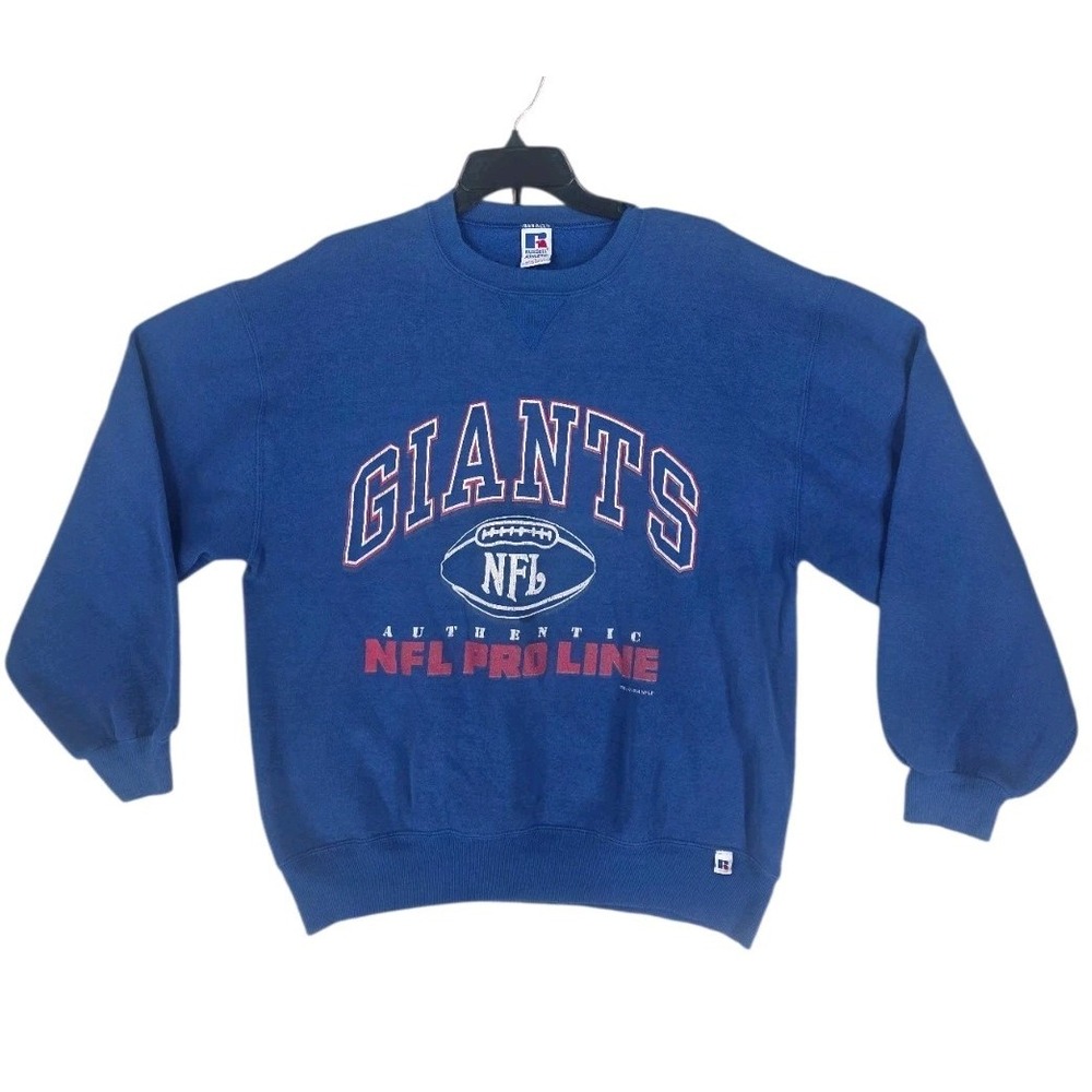 Vtg Russell Athletic New York Giants NFL Sweatshirt Mens L Blue Graphic USA